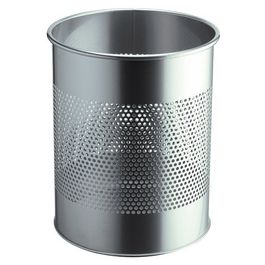 DURABLE Corbeille METAL, ronde, 15 litres, argent métallisé
