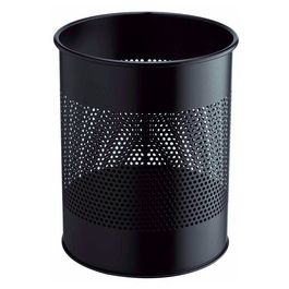 DURABLE Corbeille METAL, ronde,15 litres, noir