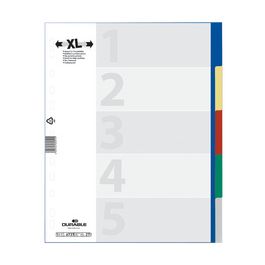 DURABLE Intercalaires en plastique, A4, PP, 5 touches