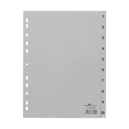 DURABLE Intercalaires en plastique, chiffres, A4, 10 touches