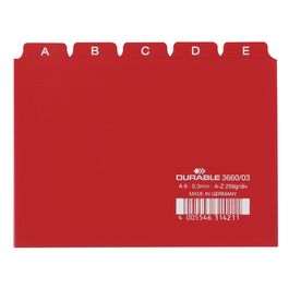 DURABLE Karteiregister A - Z, PP, A6 quer, rot, 25-teilig
