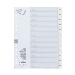 DURABLE Kunststoff-Register, Monate, A4, Januar - Dezember