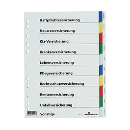 DURABLE Kunststoff-Register, für Versicherungen, A4, PP
