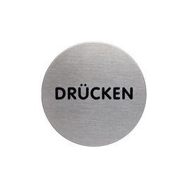 DURABLE Piktogramm "Drücken", Durchmesser: 65 mm, silber