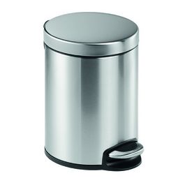 DURABLE Poubelle à pédale inox, rond, 5 litres, argent