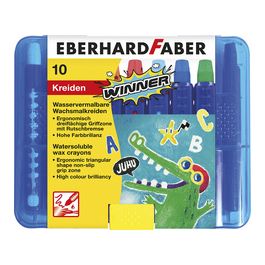 EBERHARD FABER Craie de cire triangulaire WINNER, étui de 10