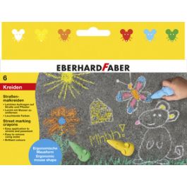 EBERHARD FABER Craie de trottoir Souris, étui en carton de 6