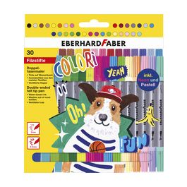 EBERHARD FABER Feutre double COLORI, étui carton de 30