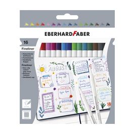 EBERHARD FABER Feutre pointe fine, étui en carton de 16