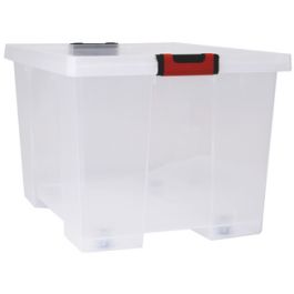 EDA Boîte de rangement CLiPSTOCK, 75 litres, avec roulettes