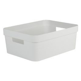 EDA Boîte de rangement STONE, 18 litres, PP, blanc