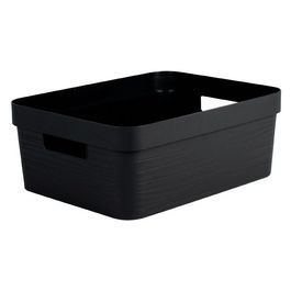 EDA Boîte de rangement STONE, 18 litres, PP, noir