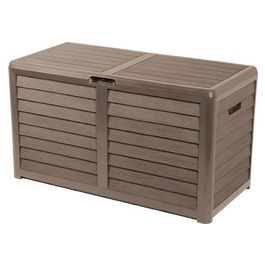EDA Coffre de jardin BAYA, 420 L, aspect bois, marron