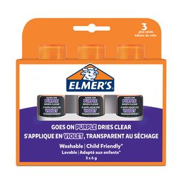 ELMER'S Bâton de colle Disappearing Purple, 6 g, blister x3