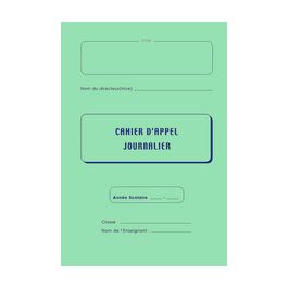 ELVE Registre d'appel journalier, piqûre 28 pages, 40 élèves
