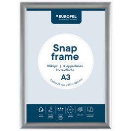 EUROPEL Cadre porte-affiche premium, B2, 25 mm, argent
