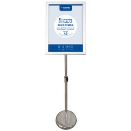EUROPEL Porte-affiche sur pied ECONOMY + cadre, A3, argent
