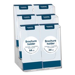 EUROPEL Porte-brochures, 1/3 A4 portrait, transparent