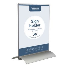 EUROPEL Porte-visuel, A5 portrait, socle alu