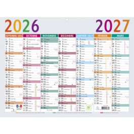 EXACOMPTA Calendrier Multicolore, 2026/2027, 430 x 335 mm