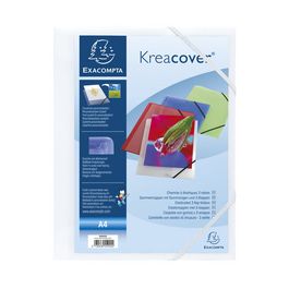 EXACOMPTA Chemise à élastiques Kreacover, A4, PP, blanc