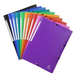 EXACOMPTA Chemise à élastiques, A4, PP, assorti x10