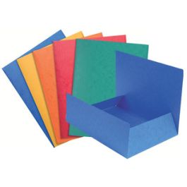 EXACOMPTA Chemise simple 3 rabats, A4, carton, rouge