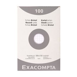EXACOMPTA Fiches bristol, 100 x 150 mm, uni, blanc