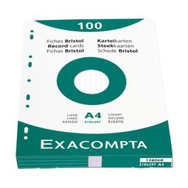EXACOMPTA Fiches bristol, A4, quadrillé, blanc