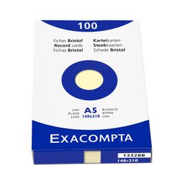 EXACOMPTA Fiches bristol, A5, quadrillé, bleu azur
