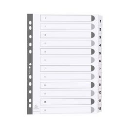 EXACOMPTA Intercalaires en carton 1-12, A4, 12 touches