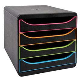 EXACOMPTA Module de classement BIG-BOX, 4 tiroirs, arlequin