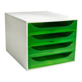 EXACOMPTA Module de classement ECOBOX, 4 tiroirs, vert pomme