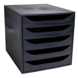 EXACOMPTA Module de classement ECOBOX, 5 tiroirs, noir/noir