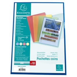 EXACOMPTA Pochette coin, A4, PP 0,12 mm, assorti