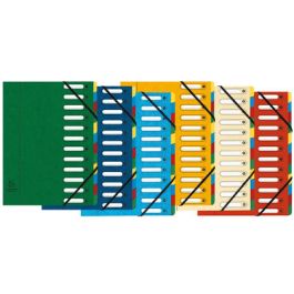 EXACOMPTA Trieur Harmonika, carton, 12 compartiments, coloré x6