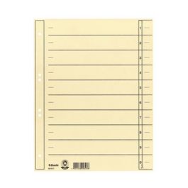 Esselte Intercalaires carton, A4 extra large, chamois