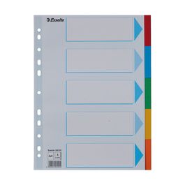 Esselte Intercalaires en carton, uni, A4, 5 touches