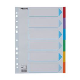 Esselte Intercalaires en carton, uni, A4, 6 touches