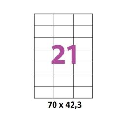 Etiquettes Adhésives Autocollantes 21 par page - 100 pages A4