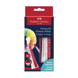 FABER-CASTELL Blanc opaque 7,5 ml, carte blister de 3