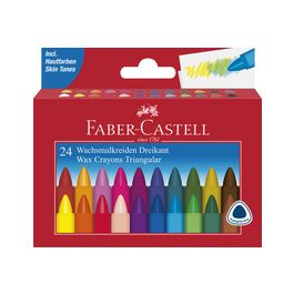 FABER-CASTELL Craie à la cire triangulaire, étui de 24