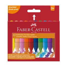 FABER-CASTELL Craies effacables JUMBO, étui carton de 12