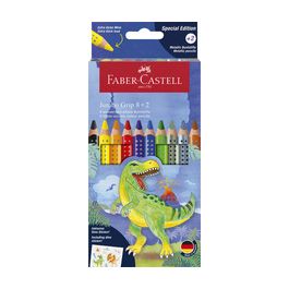 FABER-CASTELL Crayon de couleur triangulaire Jumbo GRIP Dino