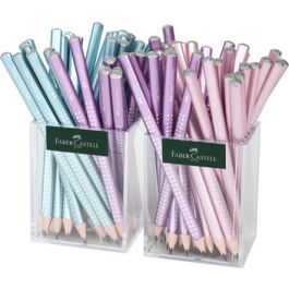 FABER-CASTELL Crayon graphite Jumbo GRIP SPARKLE, pot de 2