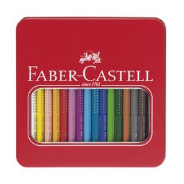FABER-CASTELL Crayons de couleur Jumbo GRIP, étui en métal