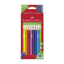 FABER-CASTELL Crayons de couleur Jumbo triangulaire, 10 étui