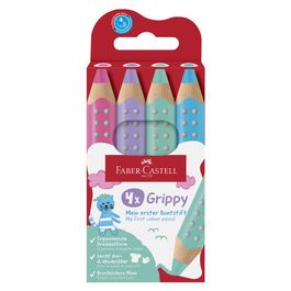 FABER-CASTELL Crayon de couleur Grippy Pastel, étui de 4