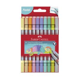 FABER-CASTELL Feutre double pointe pastel, étui de 10