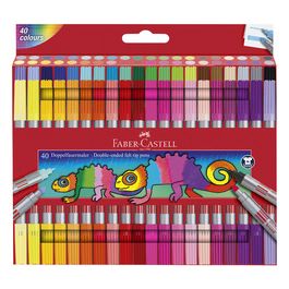 FABER-CASTELL Feutre double pointe, étui de 40